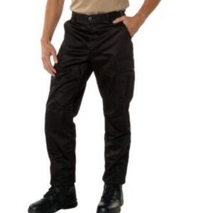 Rothco Men’s Tactical Battle Dress Uniform Black Cargo Pants